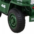 Vojenské auto Retro Děti Zelená 4x4 Drive Remote 2 zavazadlové stojany Pomalý start MP3 LED