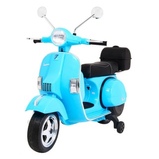 Vespa Kids Elektrická koloběžka Modré pomocné kolíky Audio Eco kůže EVA Pomalý start