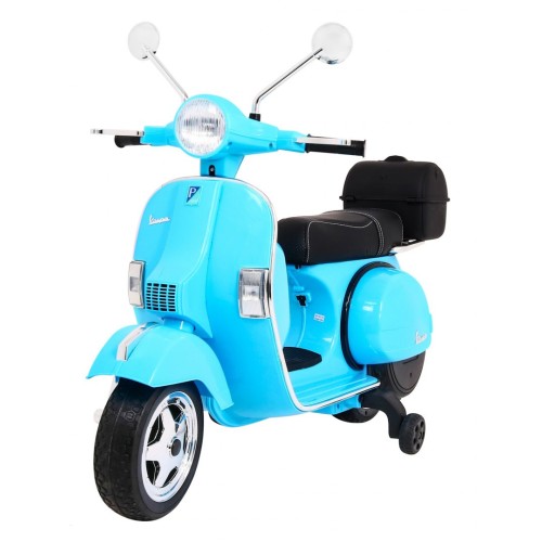 Vespa Kids Elektrická koloběžka Modré pomocné kolíky Audio Eco kůže EVA Pomalý start