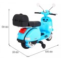 Vespa Kids Elektrická koloběžka Modré pomocné kolíky Audio Eco kůže EVA Pomalý start