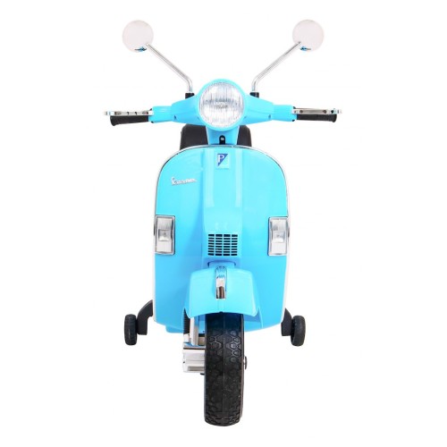 Vespa Kids Elektrická koloběžka Modré pomocné kolíky Audio Eco kůže EVA Pomalý start