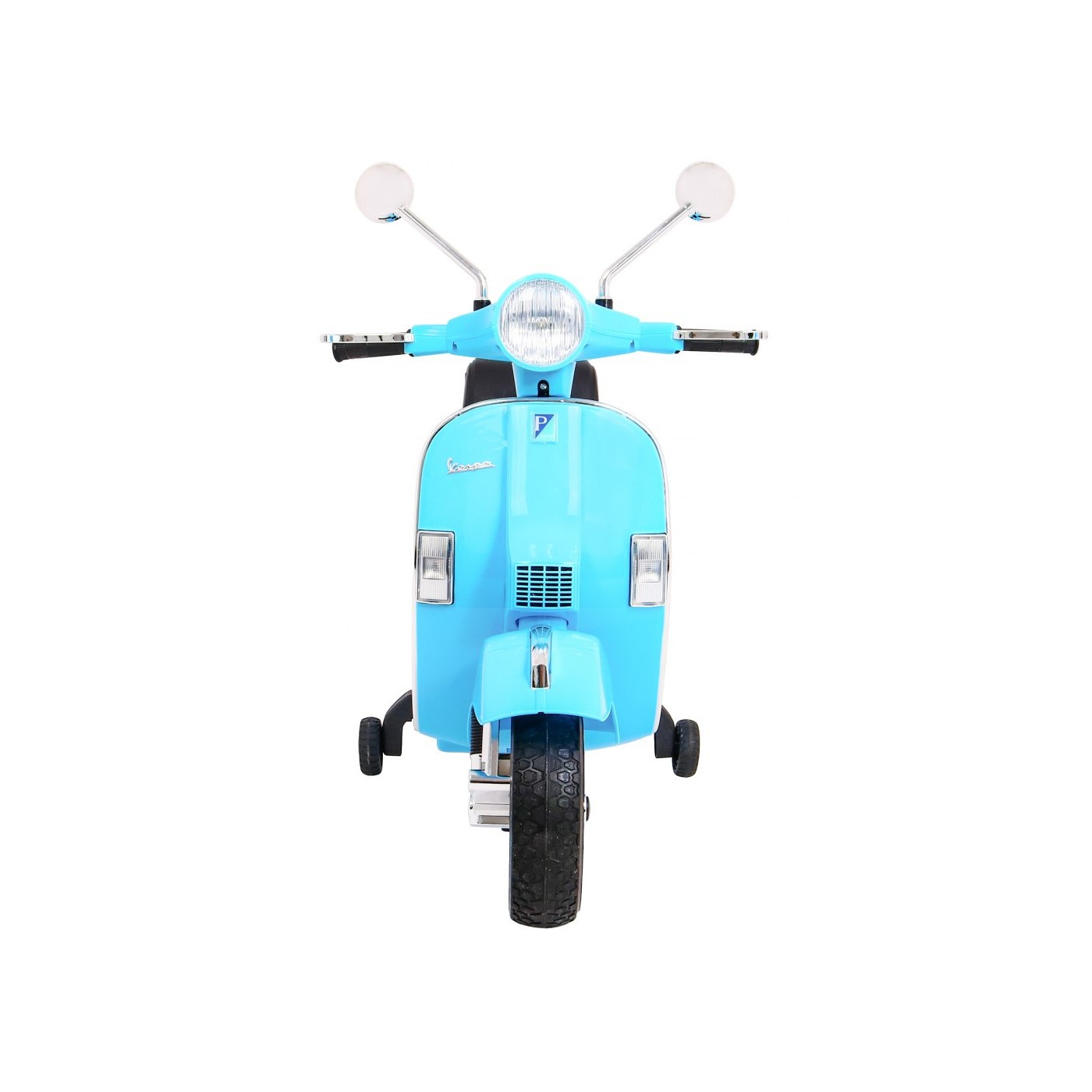 Vespa Kids Elektrická koloběžka Modré pomocné kolíky Audio Eco kůže EVA Pomalý start
