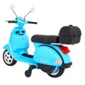 Vespa Kids Elektrická koloběžka Modré pomocné kolíky Audio Eco kůže EVA Pomalý start