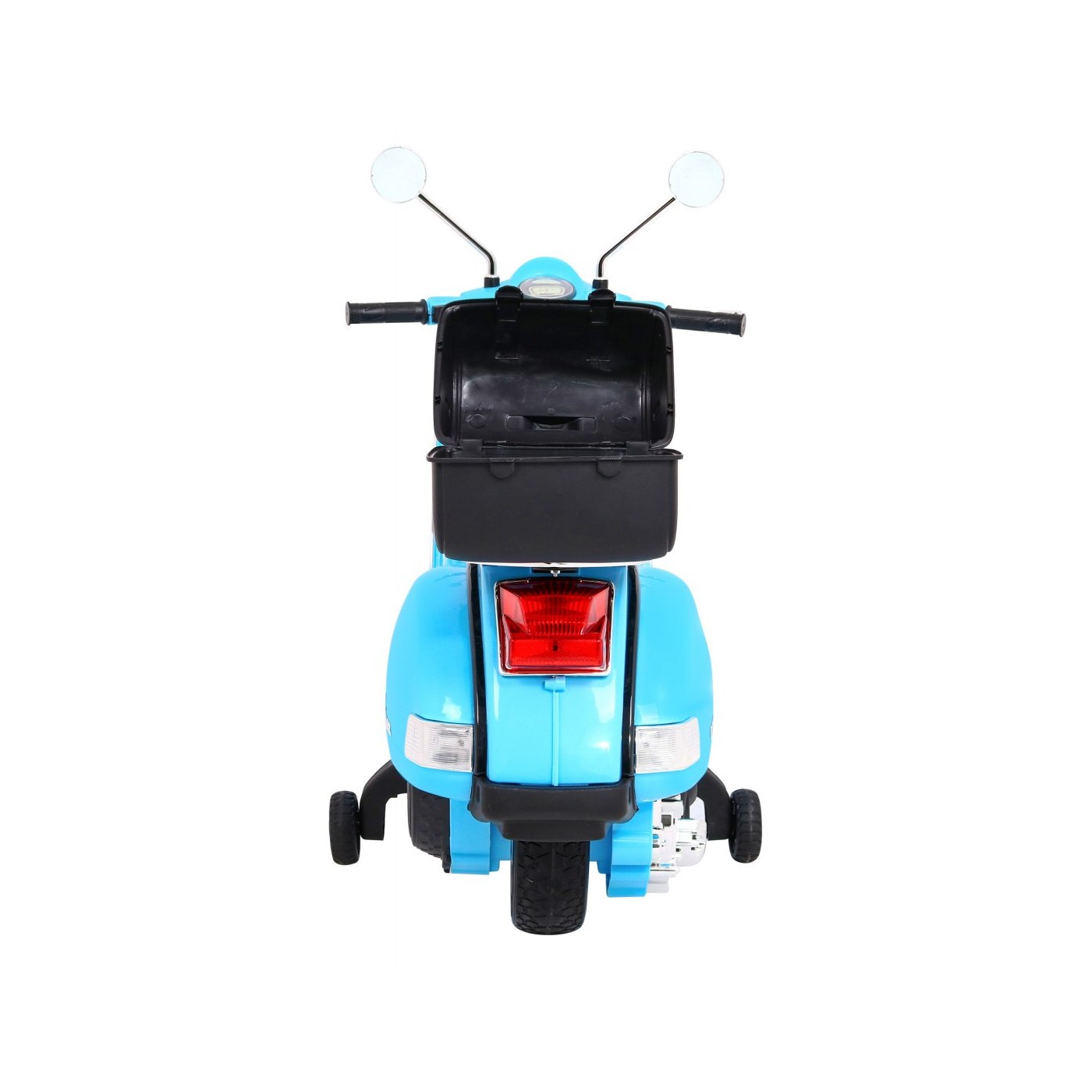 Vespa Kids Elektrická koloběžka Modré pomocné kolíky Audio Eco kůže EVA Pomalý start