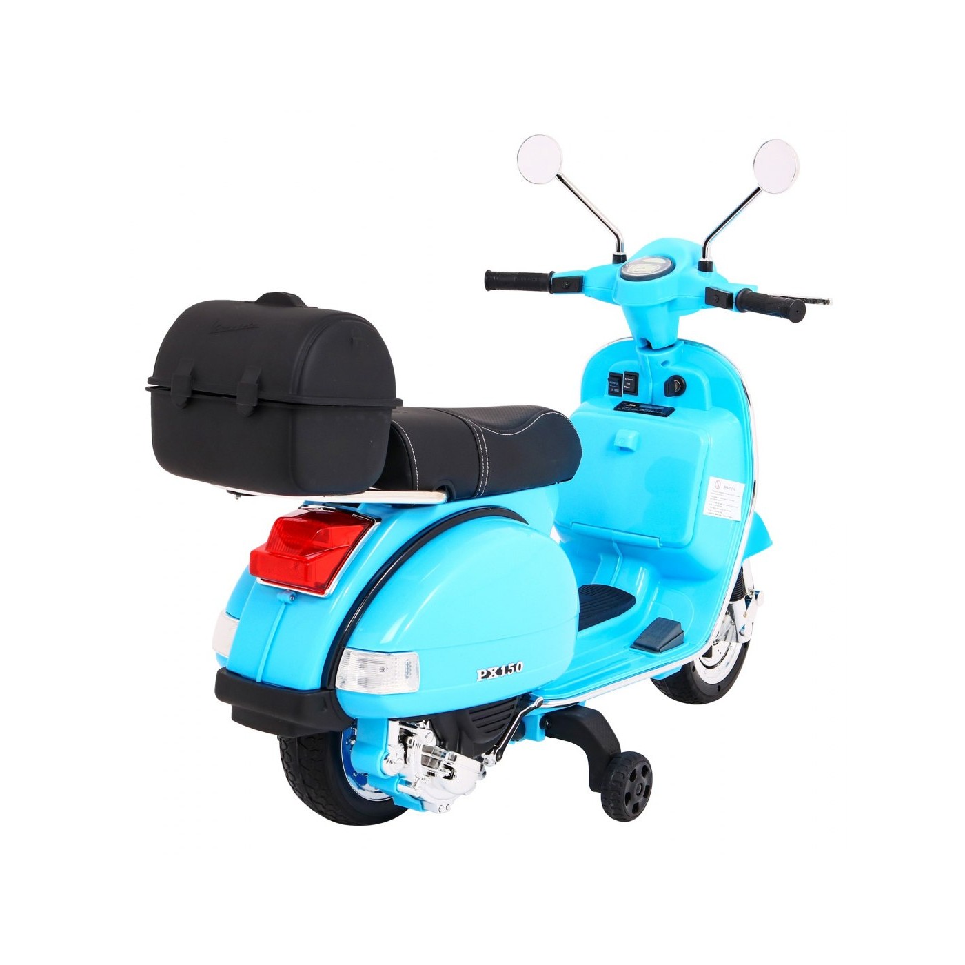 Vespa Kids Elektrická koloběžka Modré pomocné kolíky Audio Eco kůže EVA Pomalý start