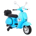 Vespa Kids Elektrická koloběžka Modré pomocné kolíky Audio Eco kůže EVA Pomalý start