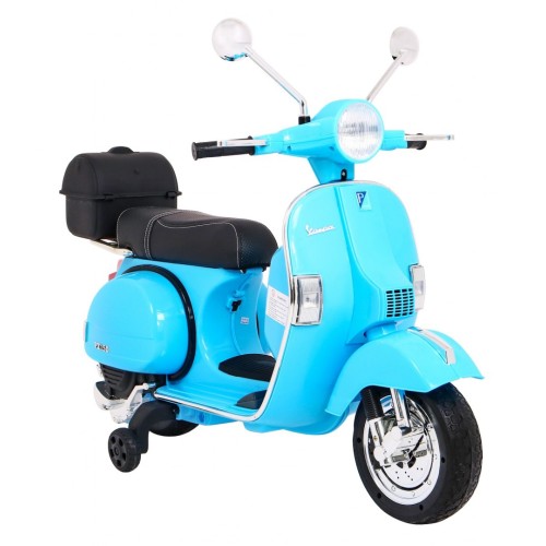 Vespa Kids Elektrická koloběžka Modré pomocné kolíky Audio Eco kůže EVA Pomalý start