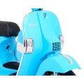 Vespa Kids Elektrická koloběžka Modré pomocné kolíky Audio Eco kůže EVA Pomalý start