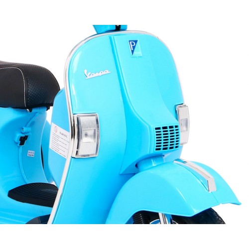 Vespa Kids Elektrická koloběžka Modré pomocné kolíky Audio Eco kůže EVA Pomalý start