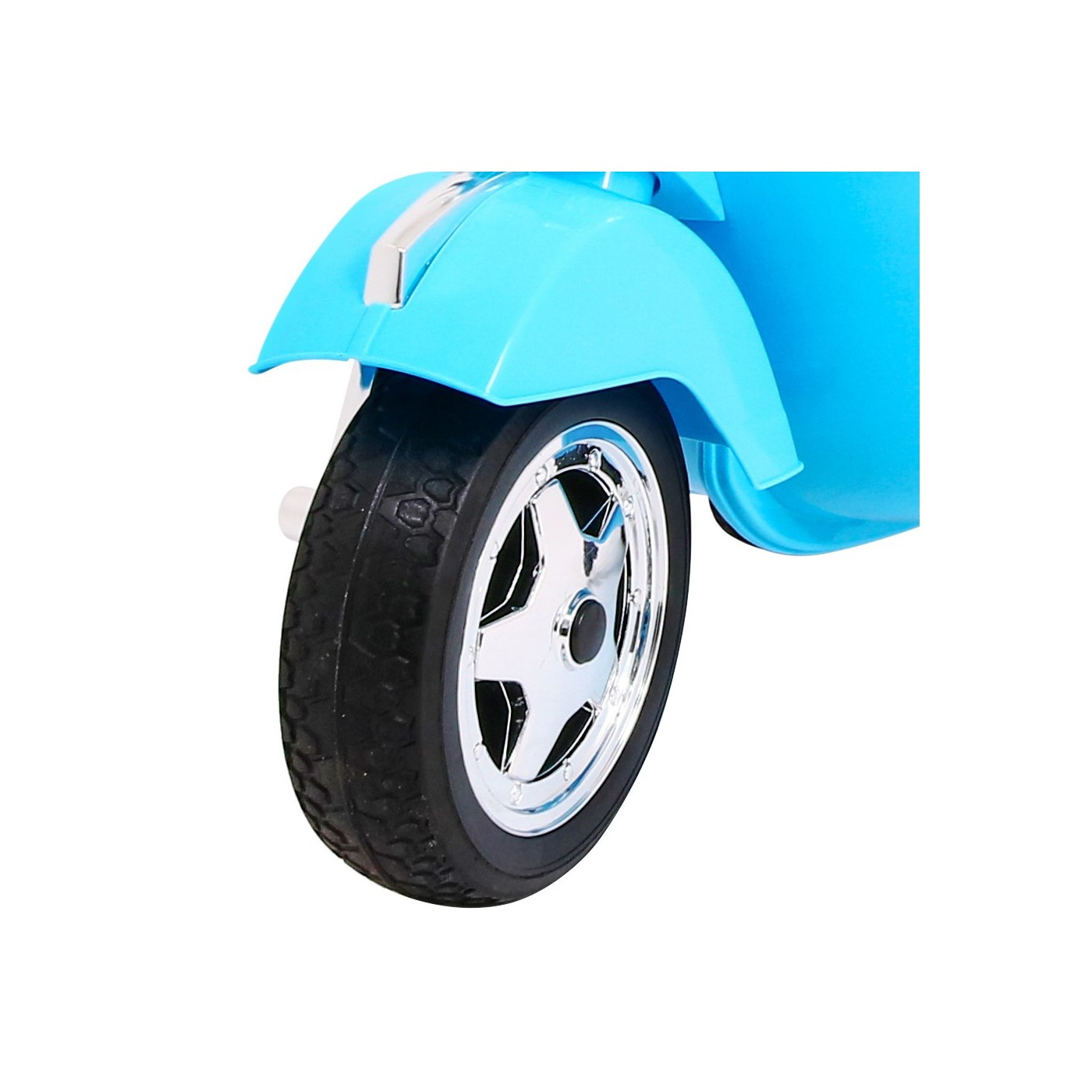 Vespa Kids Elektrická koloběžka Modré pomocné kolíky Audio Eco kůže EVA Pomalý start