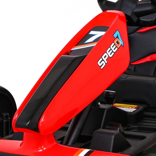 Speed 7 Drift King dětská baterie motokára červená + funkce driftování + sportovní sedadlo + 2 rychlosti + EVA