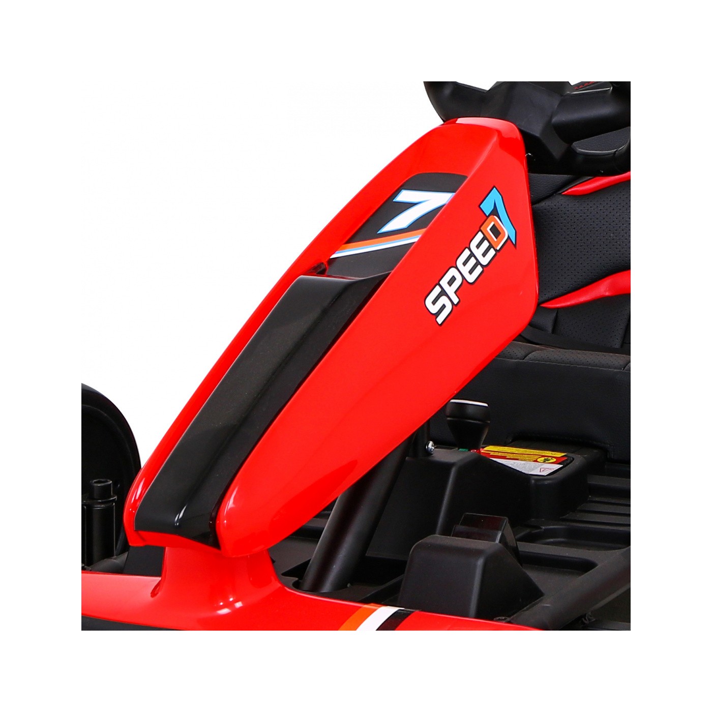 Speed 7 Drift King dětská baterie motokára červená + funkce driftování + sportovní sedadlo + 2 rychlosti + EVA