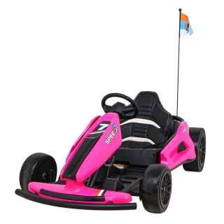 Dětská baterie Speed 7 Drift King Go-Kart růžová + funkce driftování + sportovní sedadlo + 2 rychlosti + EVA