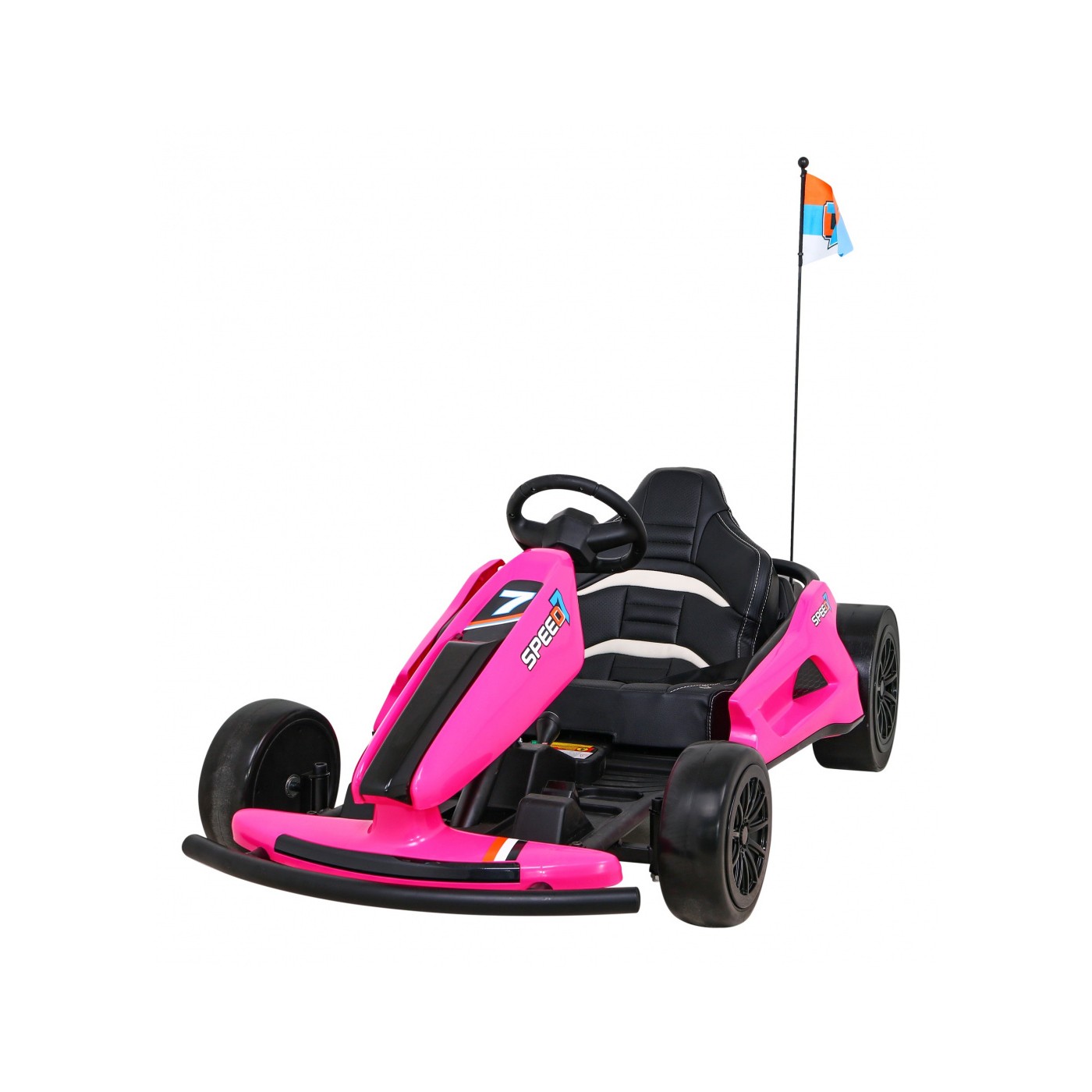 Dětská baterie Speed 7 Drift King Go-Kart růžová + funkce driftování + sportovní sedadlo + 2 rychlosti + EVA