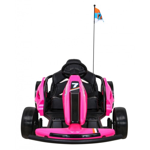 Dětská baterie Speed 7 Drift King Go-Kart růžová + funkce driftování + sportovní sedadlo + 2 rychlosti + EVA