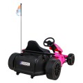 Dětská baterie Speed 7 Drift King Go-Kart růžová + funkce driftování + sportovní sedadlo + 2 rychlosti + EVA