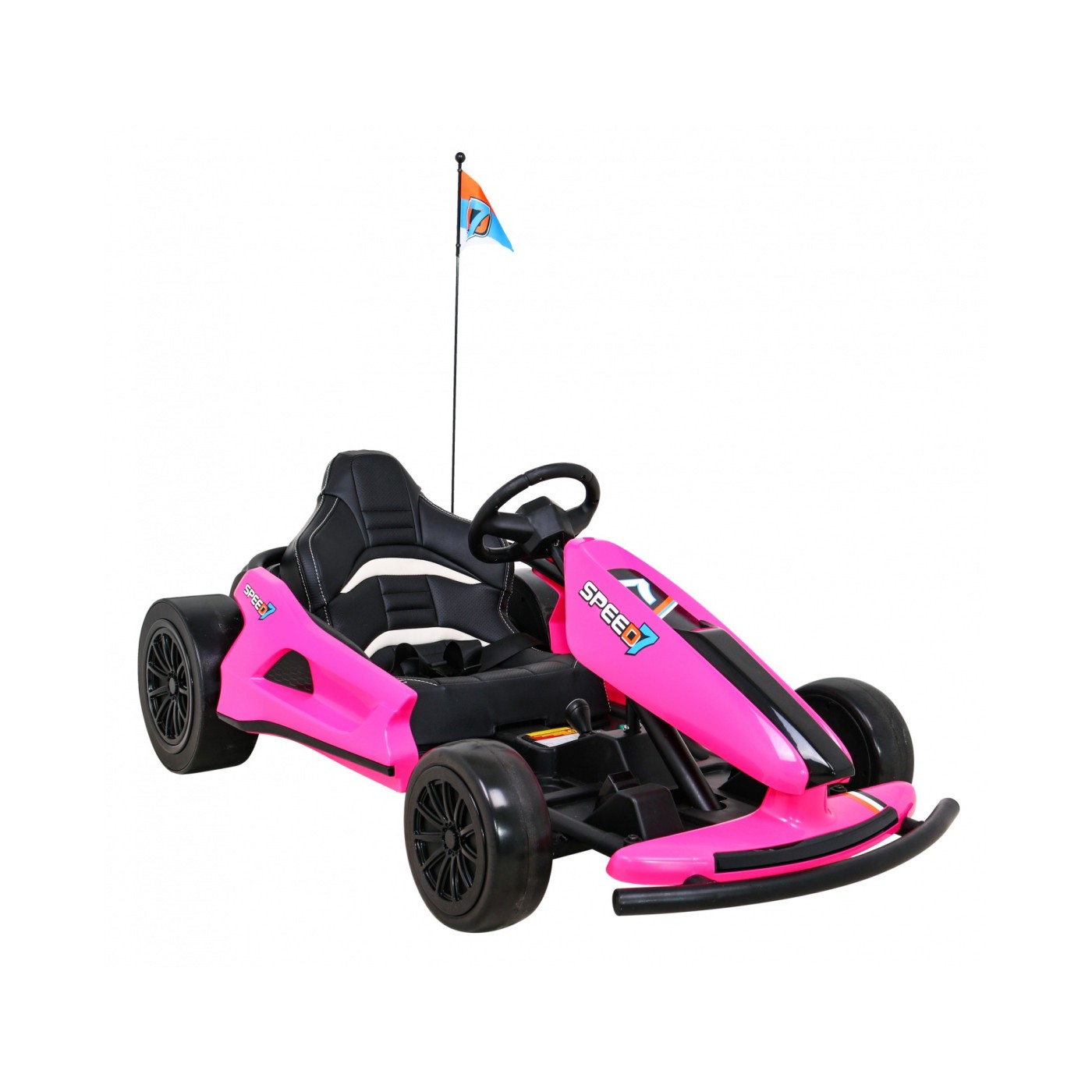 Dětská baterie Speed 7 Drift King Go-Kart růžová + funkce driftování + sportovní sedadlo + 2 rychlosti + EVA