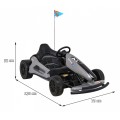 Dětská baterie Speed 7 Drift King Go-Kart Grey + funkce Drift + sportovní sedadlo + 2 rychlosti + EVA