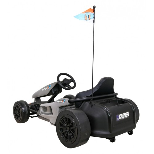 Dětská baterie Speed 7 Drift King Go-Kart Grey + funkce Drift + sportovní sedadlo + 2 rychlosti + EVA