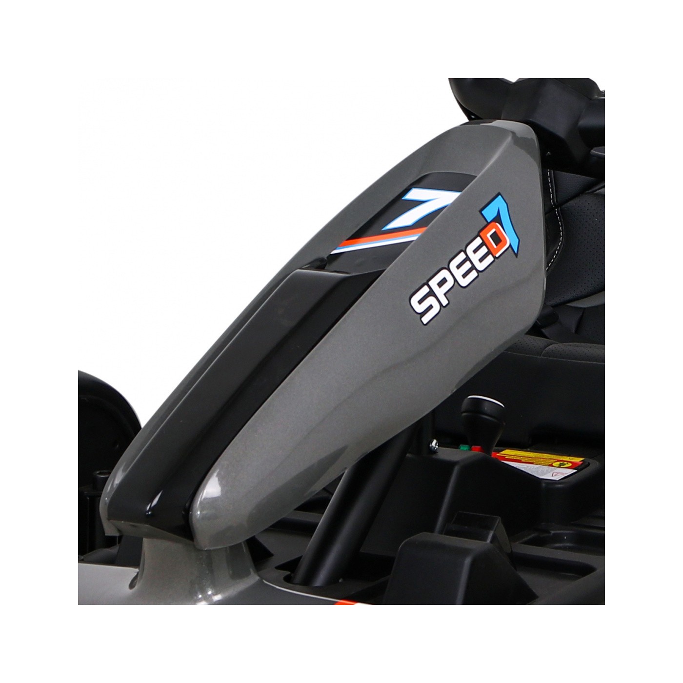 Dětská baterie Speed 7 Drift King Go-Kart Grey + funkce Drift + sportovní sedadlo + 2 rychlosti + EVA