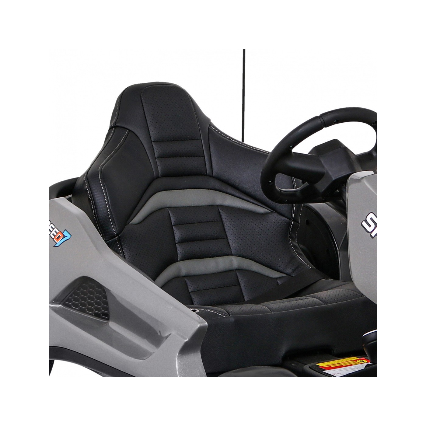 Dětská baterie Speed 7 Drift King Go-Kart Grey + funkce Drift + sportovní sedadlo + 2 rychlosti + EVA