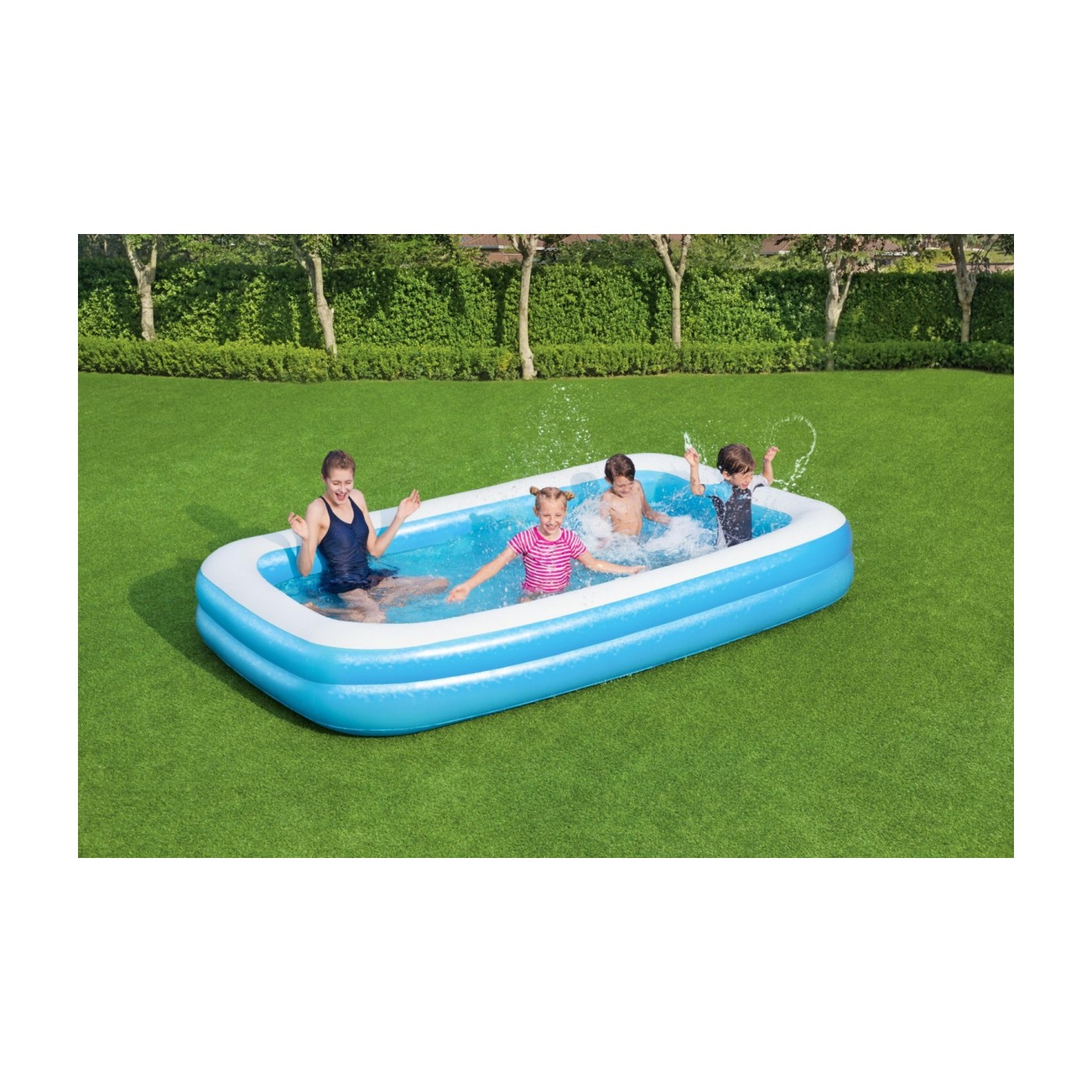 Dětský zahradní bazén 6+ nafukovací 2 kroužky 305x183x46cm BESTWAY + opravná lišta