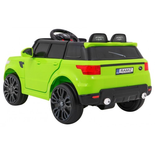 Autko Start Run na baterii Zelená + Dálkové ovládání + Bezpečnostní funkce + MP3 LED