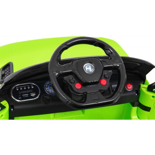 Autko Start Run na baterii Zelená + Dálkové ovládání + Bezpečnostní funkce + MP3 LED