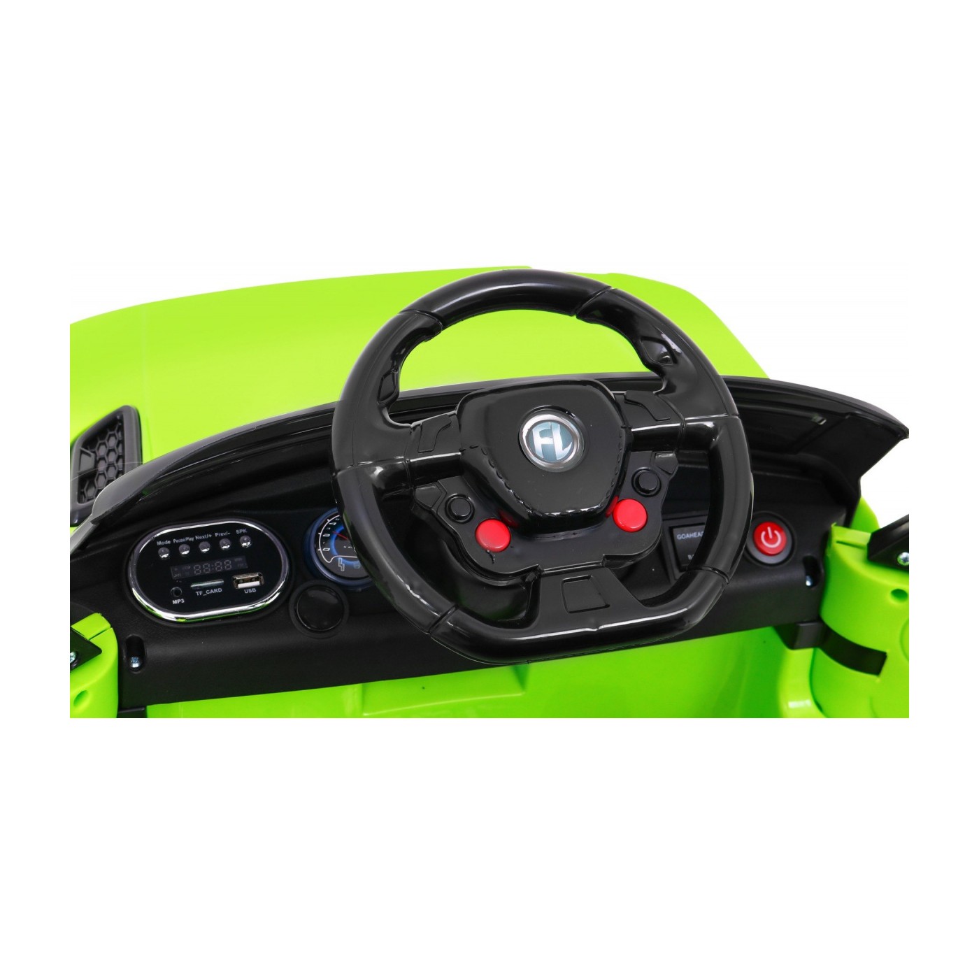 Autko Start Run na baterii Zelená + Dálkové ovládání + Bezpečnostní funkce + MP3 LED