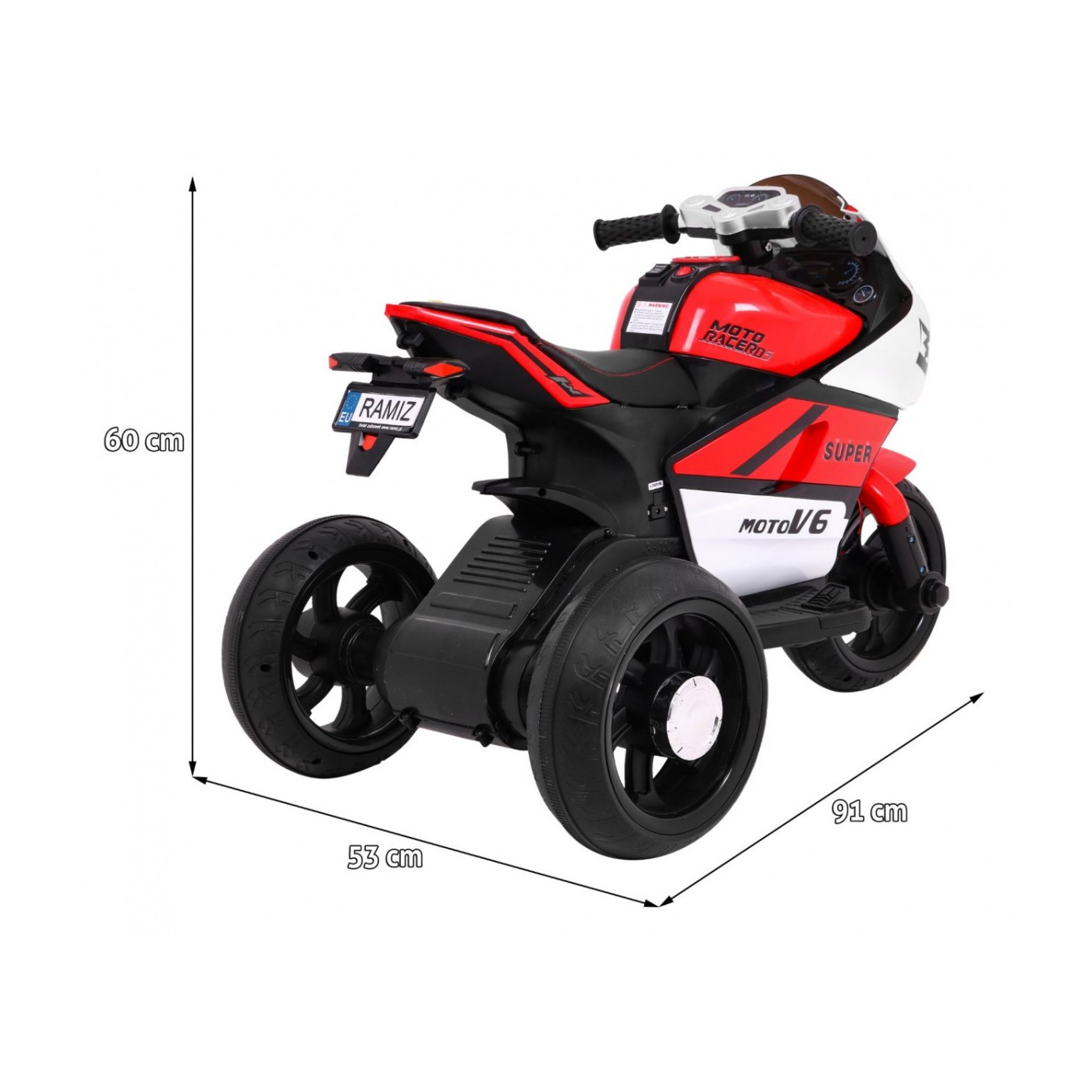 Červené SUPER motocyklové vozidlo