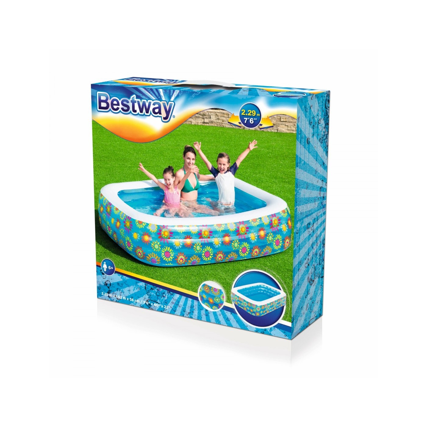 Bazén s mořskou půdou 229 152 56 cm BESTWAY