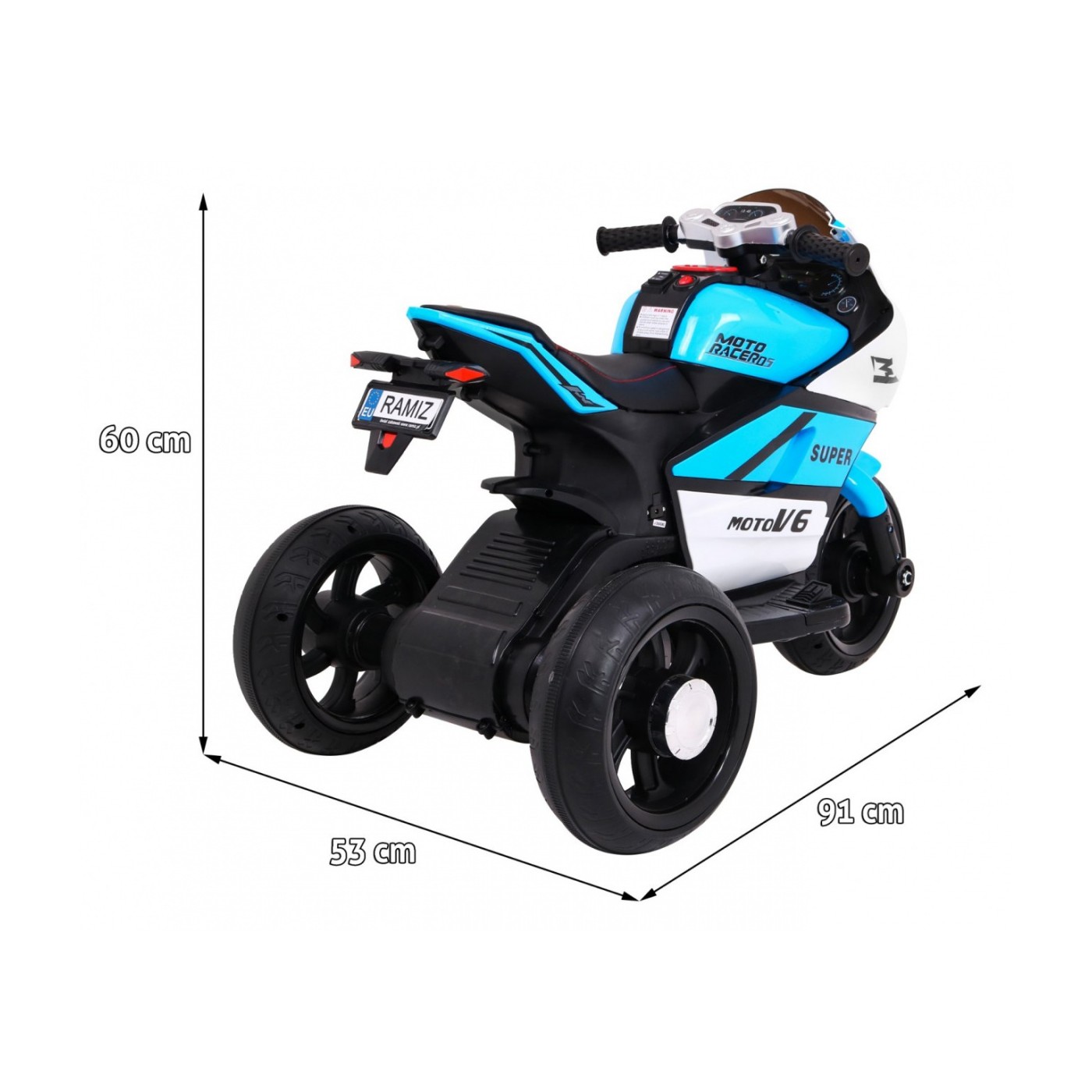 Modré SUPER motocyklové vozidlo
