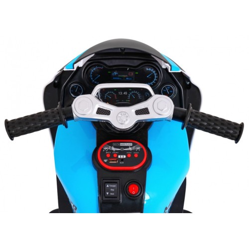 Modré SUPER motocyklové vozidlo