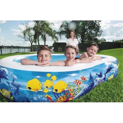 Nafukovací bazén Mořská půda 262x157x46cm pro děti 3+ BESTWAY + opravná lišta