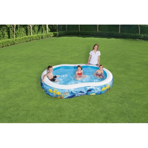 Nafukovací bazén Mořská půda 262x157x46cm pro děti 3+ BESTWAY + opravná lišta