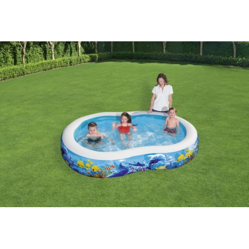 Nafukovací bazén Mořská půda 262x157x46cm pro děti 3+ BESTWAY + opravná lišta