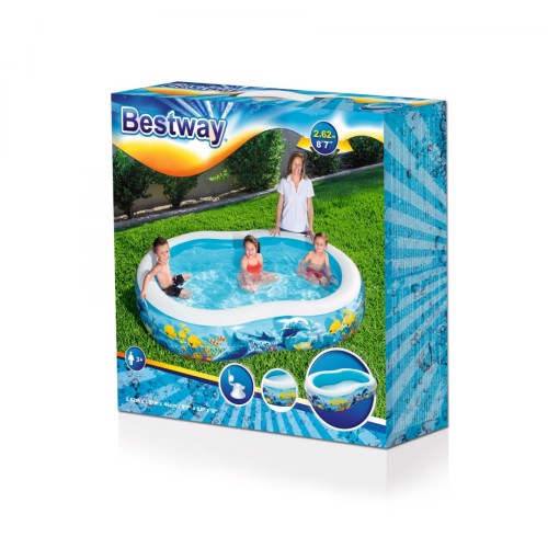 Nafukovací bazén Mořská půda 262x157x46cm pro děti 3+ BESTWAY + opravná lišta