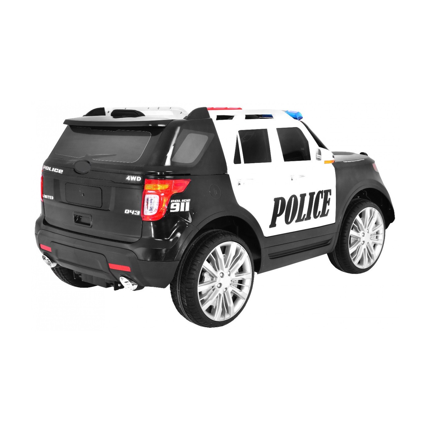 Auto SUV Dětská baterie Powečervená Police Mořské panny Světla Megafon Dálkové ovládání Pomalý start EVA SAMOLEPKY