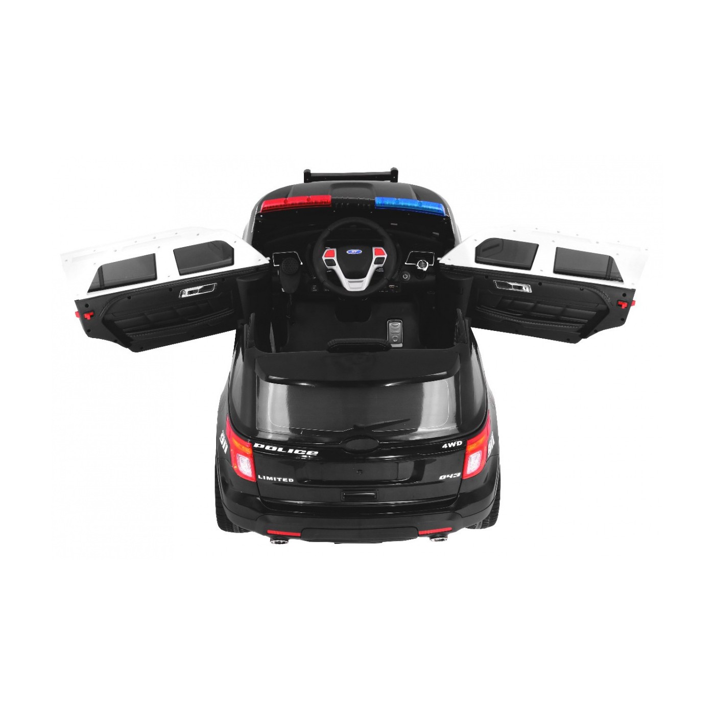 Auto SUV Dětská baterie Powečervená Police Mořské panny Světla Megafon Dálkové ovládání Pomalý start EVA SAMOLEPKY