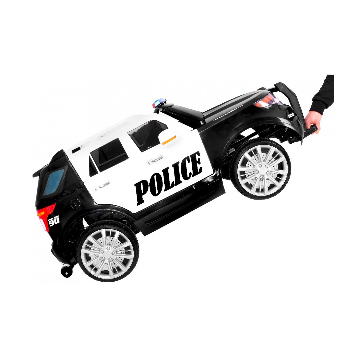 Auto SUV Dětská baterie Powečervená Police Mořské panny Světla Megafon Dálkové ovládání Pomalý start EVA SAMOLEPKY