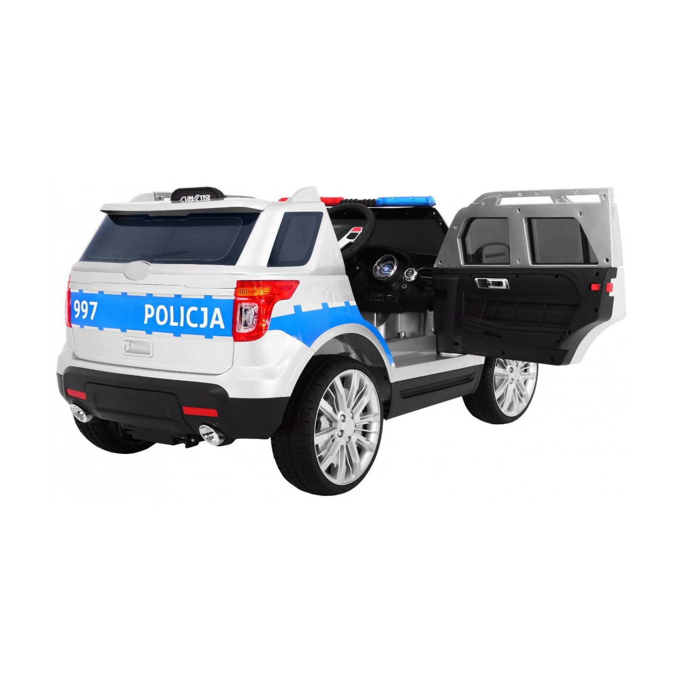 Auto SUV Dětská baterie Policejní mořské panny Světla Megafon Dálkové ovládání Pomalý start EVA SAMOLEPKY