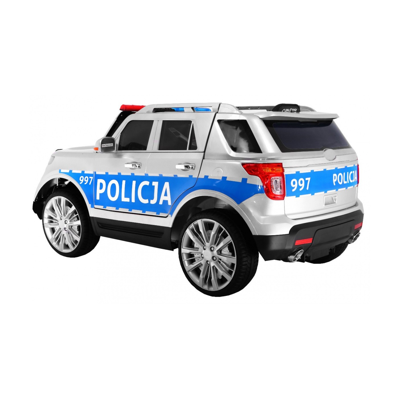 Auto SUV Dětská baterie Policejní mořské panny Světla Megafon Dálkové ovládání Pomalý start EVA SAMOLEPKY