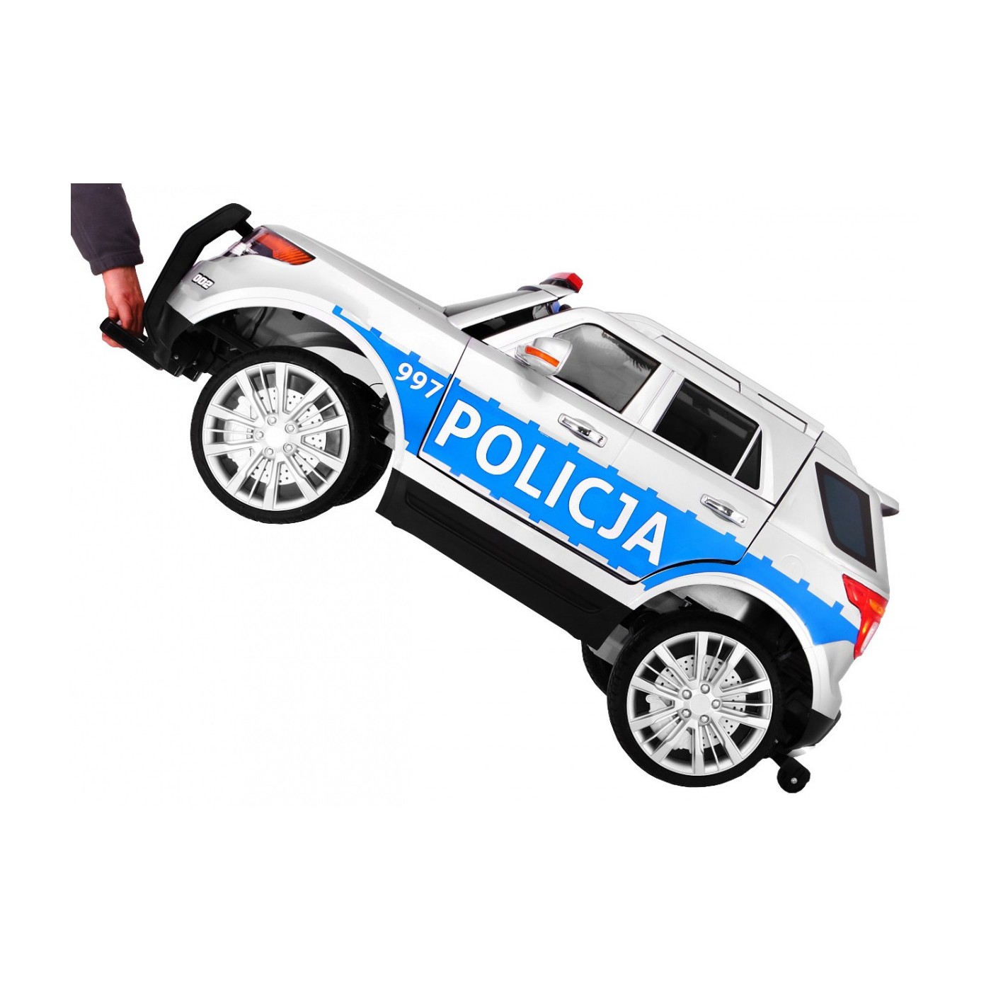 Auto SUV Dětská baterie Policejní mořské panny Světla Megafon Dálkové ovládání Pomalý start EVA SAMOLEPKY