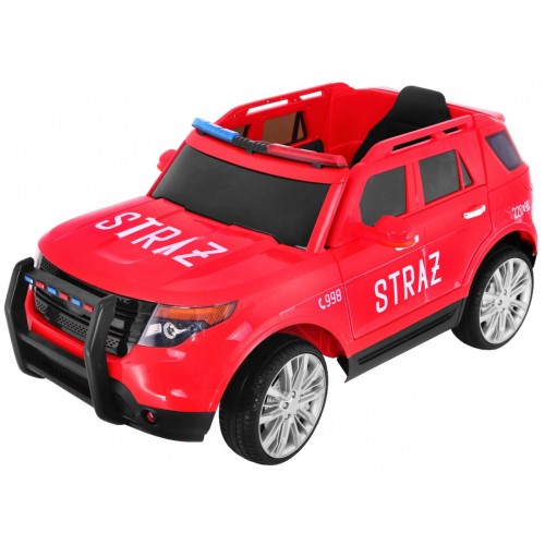 Auto SUV Požár na baterii pro děti Mořské panny Světla Megafon Dálkové ovládání Pomalý start Samolepky