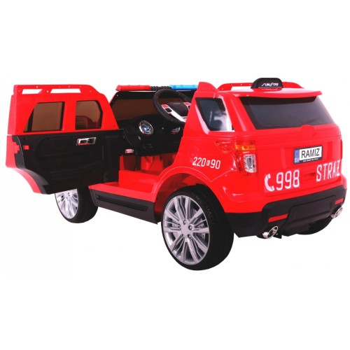 Auto SUV Požár na baterii pro děti Mořské panny Světla Megafon Dálkové ovládání Pomalý start Samolepky
