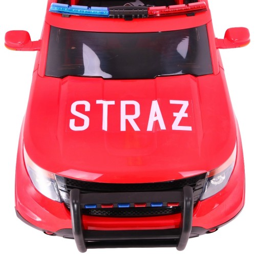 Auto SUV Požár na baterii pro děti Mořské panny Světla Megafon Dálkové ovládání Pomalý start Samolepky