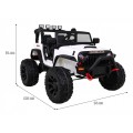 Brothers terénní auto na baterii Bílá + Dálkový + Pomalý Start + EVA + LED MP3