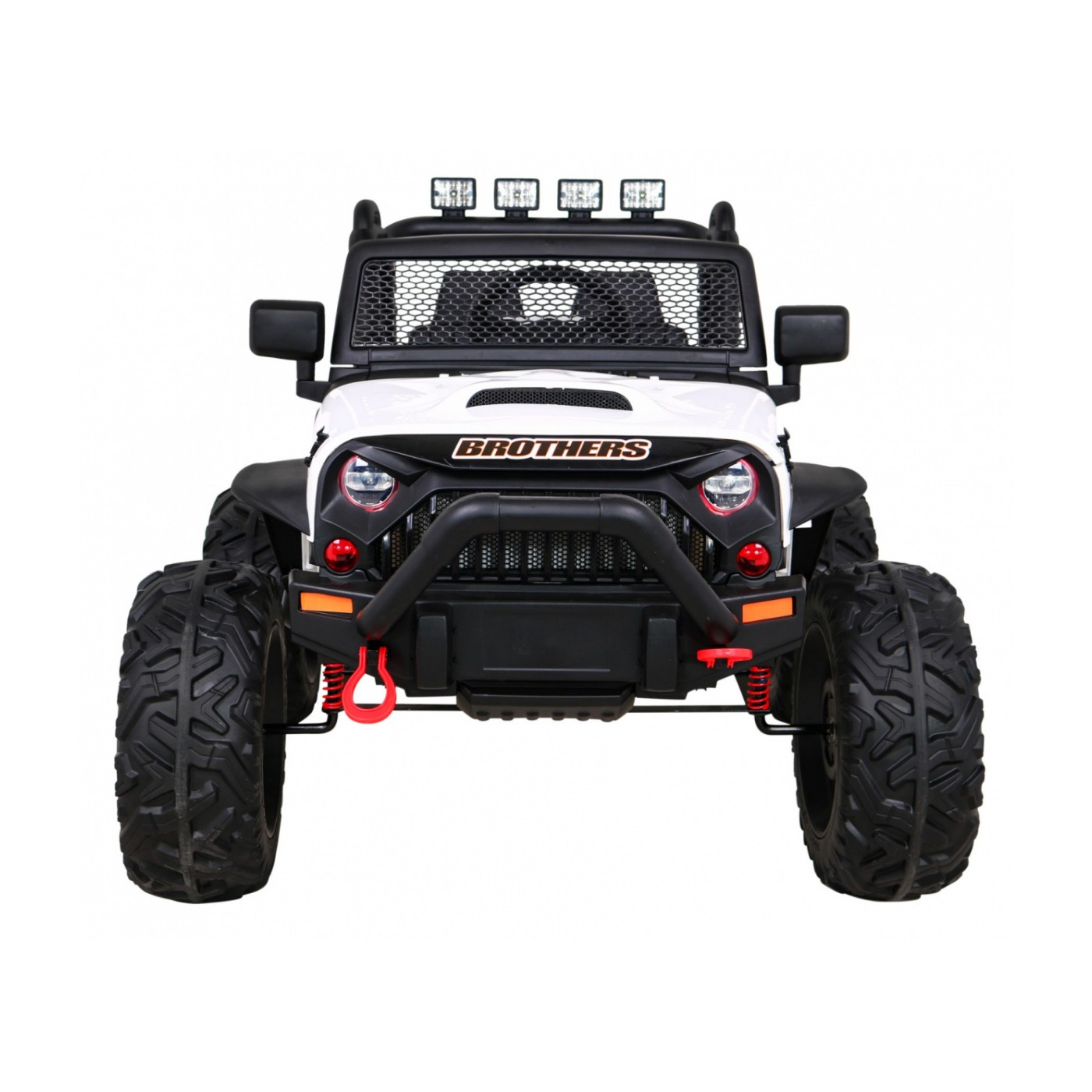 Brothers terénní auto na baterii Bílá + Dálkový + Pomalý Start + EVA + LED MP3