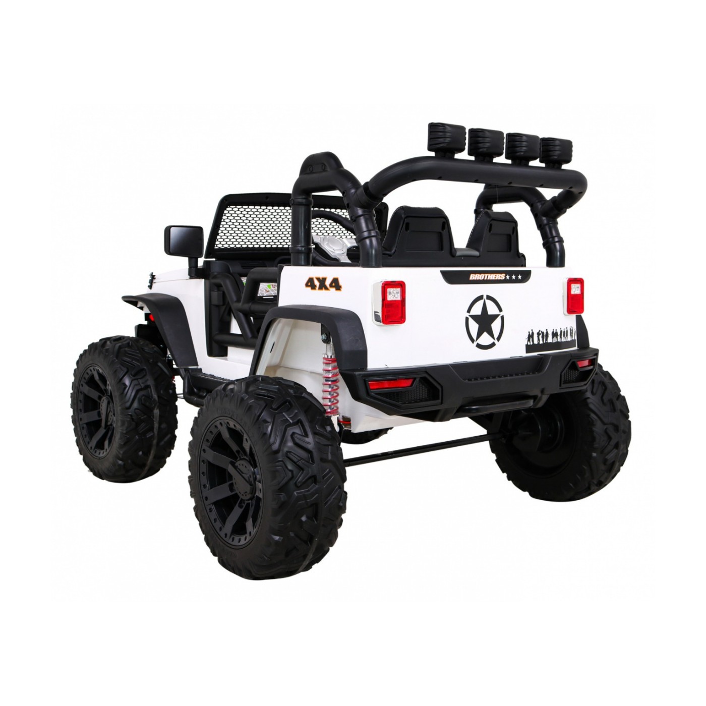 Brothers terénní auto na baterii Bílá + Dálkový + Pomalý Start + EVA + LED MP3