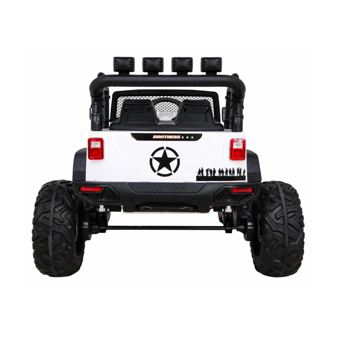 Brothers terénní auto na baterii Bílá + Dálkový + Pomalý Start + EVA + LED MP3